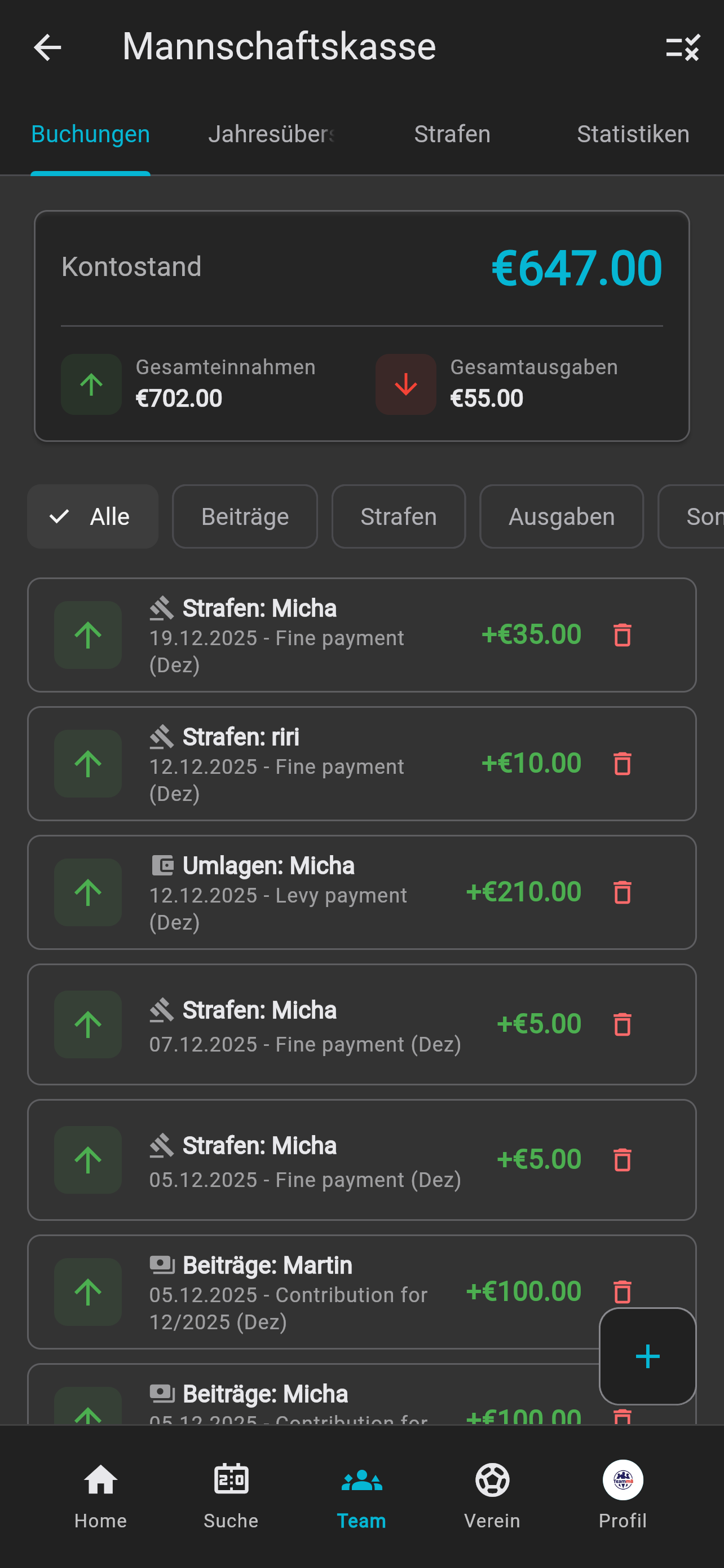 Buchungen